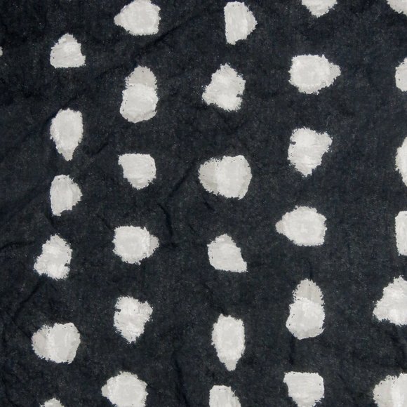 Black Square Scarf Wrap Sarong w/Modern White Polka Dot Print abt 39" x 39" - Picture 11 of 14